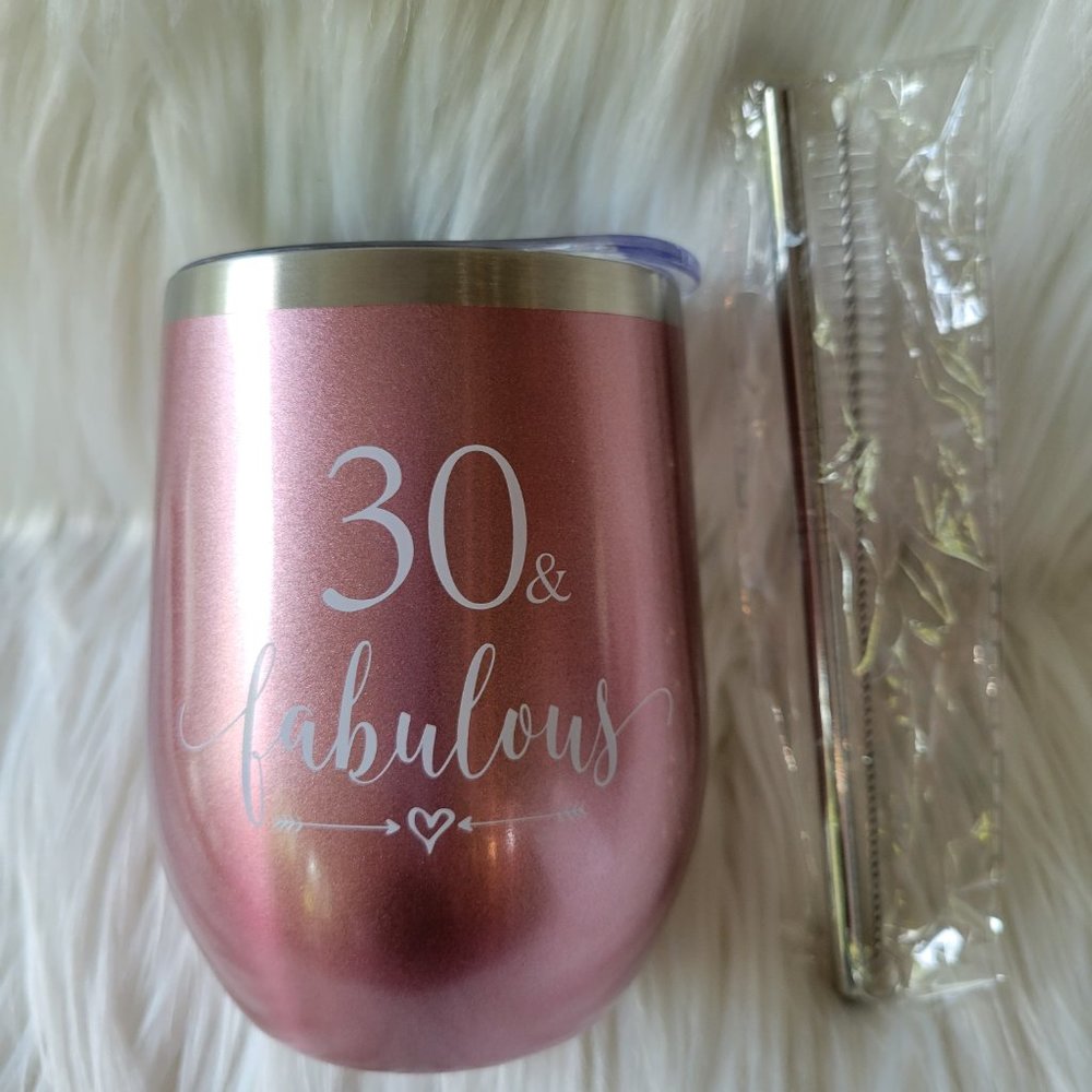 30 & Fabulous Metallic Pink Insulated Tumbler